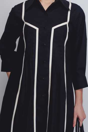 Shop_Leh Studios_Black Cotton Collared Column Shirt Dress _Online_at_Aza_Fashions