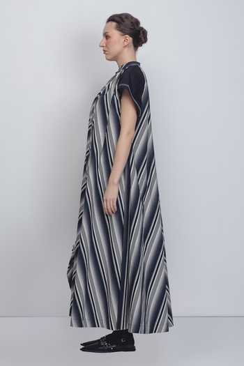 Leh Studios_Black Cotton High Neck Julia Tent Dress _Online_at_Aza_Fashions