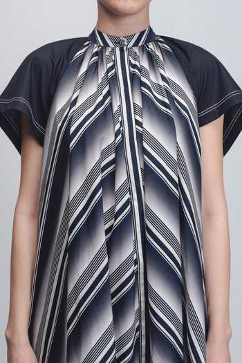 Shop_Leh Studios_Black Cotton High Neck Julia Tent Dress _Online_at_Aza_Fashions