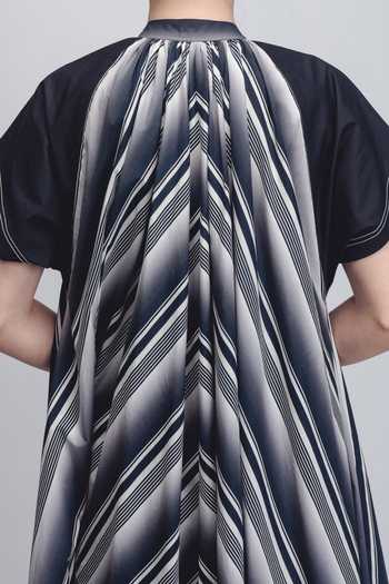 Leh Studios_Black Cotton High Neck Julia Tent Dress _at_Aza_Fashions