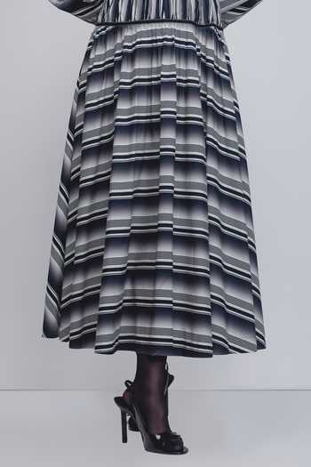 Buy_LEH STUDIOS_Black Cotton Collared Dia Stripe Print Dress _Online_at_Aza_Fashions