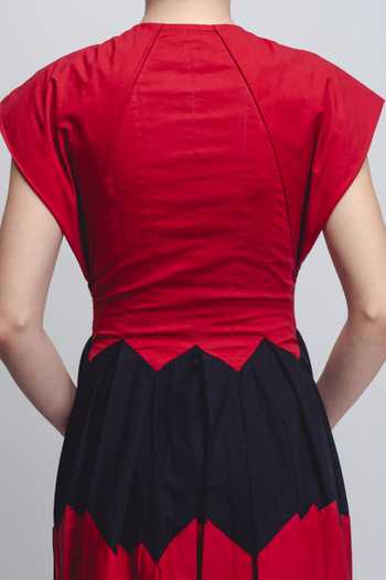 Buy_LEH STUDIOS_Black Cotton V-neck Abra Colorblock Dress _Online_at_Aza_Fashions
