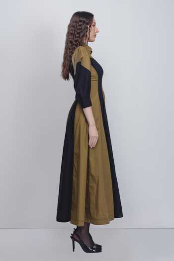 Shop_LEH STUDIOS_Black Cotton Collared Kadar Dress _Online_at_Aza_Fashions