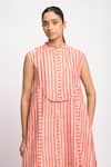Buy_JAYATI GOENKA_Pink , Cotton, , V-neck, Stripe Print Kurta And Pant Set 