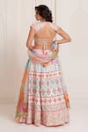 Shop_Surily G_Multi Color Silk, Organza Tassels Geometric Embroidered Lehenga Set _at_Aza_Fashions
