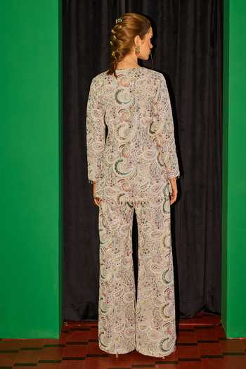 Shop_Evra By Nikita_Multi Color Georgette Embroidery Round Neck Threadwork Kurta And Pant Set _Online_at_Aza_Fashions