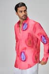 Buy_Honey&Me_Multi Color Linen Coral Splash Button Down Shirt _Online_at_Aza_Fashions