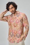 Buy_Honey&Me_Multi Color Linen Heritage Icon Shirt _at_Aza_Fashions