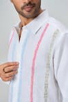 Buy_Honey&Me_White Linen Embroidery Riviera Stripe Shirt _Online_at_Aza_Fashions