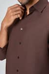 Shop_Honey&Me_Brown Linen Espresso Shirt And Pant Set _Online_at_Aza_Fashions