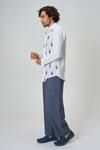 Honey&Me_Navy Linen Trouser _Online_at_Aza_Fashions
