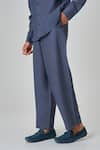 Buy_Honey&Me_Blue Linen Midnight Drift Shirt And Pant Set _Online_at_Aza_Fashions