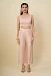 Anamika Khanna_Pink High , Scoop Rose Embroidered Capelet And Pant Set _Online_at_Aza_Fashions