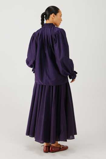 Shop_Cord_Purple Silk, Cotton Embroidery Emily Folk Skirt _at_Aza_Fashions
