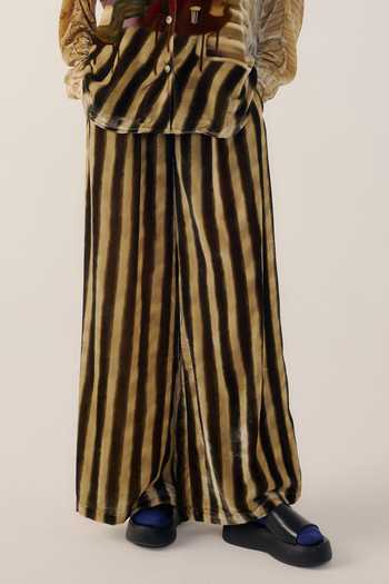Shop_Cord_Multi Color Velvet Stripe Print Lounge Pant _Online_at_Aza_Fashions