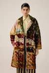 Buy_Cord_Multi Color Velvet Collared Norma Lakeside Print Jacket _at_Aza_Fashions
