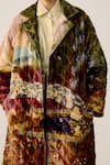 Cord_Multi Color Velvet Collared Norma Lakeside Print Jacket _at_Aza_Fashions