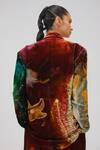Shop_Cord_Multi Color Velvet Embroidery, Beads X-ray Print Oversized Blazer _at_Aza_Fashions