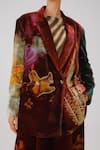 Shop_Cord_Multi Color Velvet Embroidery, Beads X-ray Print Oversized Blazer _Online_at_Aza_Fashions