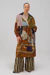 Cord_Multi Color Twill Notched Neck Rome Lakeside Print Jacket _Online_at_Aza_Fashions