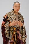 Cord_Multi Color Velvet, Fur Gatsby High Tea Print Coat _at_Aza_Fashions