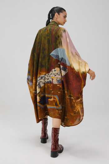 Shop_Cord_Multi Color Cotton Collared Echo Lakeside Print Kaftan Dress _at_Aza_Fashions