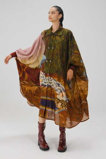 Shop_Cord_Multi Color Cotton Collared Echo Lakeside Print Kaftan Dress _Online_at_Aza_Fashions