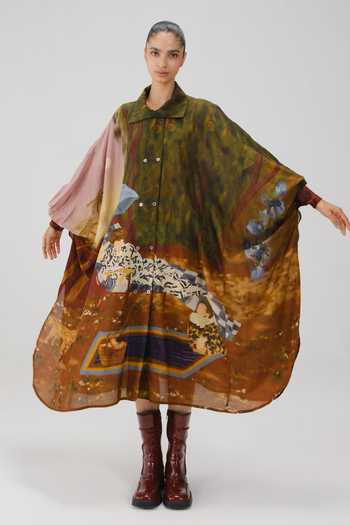 Shop_Cord_Multi Color Cotton Collared Echo Lakeside Print Kaftan Dress 