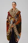 Shop_Cord_Multi Color Velvet, Fur Gatsby Lakeside Print Coat _Online_at_Aza_Fashions