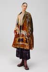 Buy_Cord_Multi Color Velvet Seoul Lakeside Print Overcoat _Online_at_Aza_Fashions