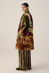Shop_Cord_Multi Color Velvet Notched Neck Norma Lakeside Print Jacket And Pant Set _Online_at_Aza_Fashions