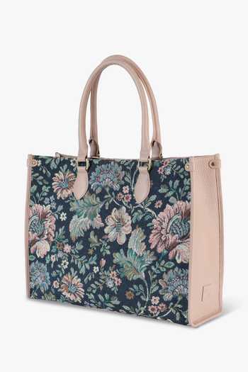 Buy_Tan & Loom_Pink Opera Old Rose Floral Tote Bag _at_Aza_Fashions