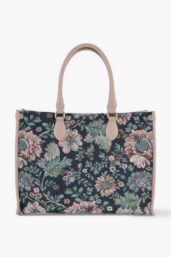 Tan & Loom_Pink Opera Old Rose Floral Tote Bag _Online_at_Aza_Fashions