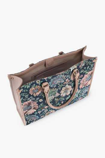 Tan & Loom_Pink Opera Old Rose Floral Tote Bag _at_Aza_Fashions