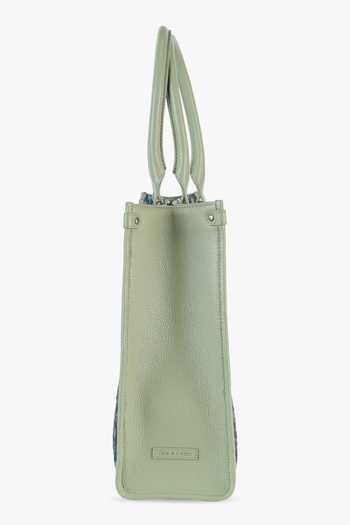 Tan & Loom_Blue Opera Sage Floral Tote Bag _Online_at_Aza_Fashions