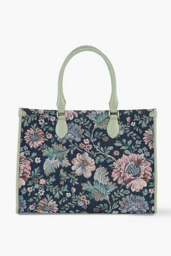 Shop_Tan & Loom_Blue Opera Sage Floral Tote Bag _at_Aza_Fashions