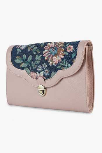 Buy_Tan & Loom_Pink Sonata Old Rose Floral Sling Bag _Online_at_Aza_Fashions
