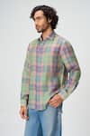 Buy_Honey&Me_Multi Color Linen Field Checkered Shirt _at_Aza_Fashions
