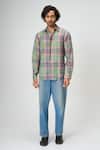 Buy_Honey&Me_Multi Color Linen Field Checkered Shirt _Online_at_Aza_Fashions