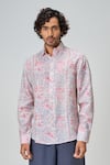 Buy_Honey&Me_Multi Color Linen Soft Raga Button-down Shirt _at_Aza_Fashions