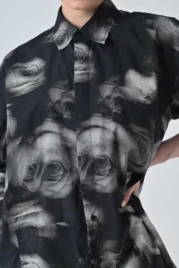 Buy_Samant Chauhan_Black Cotton Collared Blur Rose Print Shirt 