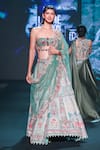 Jigar & Nikita_Turquoise Silk, Net Embroidery, Sequins, Beads, Stones Ruby Rajwadi Lehenga Set _Online_at_Aza_Fashions