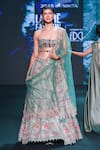 Buy_Jigar & Nikita_Turquoise Silk, Net Embroidery, Sequins, Beads, Stones Ruby Rajwadi Lehenga Set _Online_at_Aza_Fashions