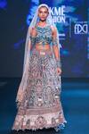 Jigar & Nikita_Blue Net, Velvet Embroidery, Stones, Applique Round Neel Kamdhenu Lehenga Set _Online_at_Aza_Fashions