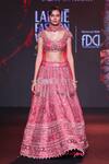 Buy_Jigar & Nikita_Pink Silk, Net Embroidery, Sequins, Crystals Dusk In Blossom Bridal Lehenga Set _at_Aza_Fashions