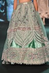Buy_Jigar & Nikita_Teal Net, Tissue, Velvet Embroidery, Beads, Zari, Mirrors Lotus Lehenga Set 