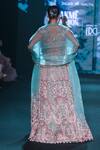 Shop_Jigar & Nikita_Teal Net, Velvet Embroidery, Sequins, Beads, Stones Siam Serenity Lehenga Set _at_Aza_Fashions