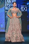 Buy_Jigar & Nikita_Teal Net, Velvet Embroidery, Sequins, Beads, Stones Siam Serenity Lehenga Set _at_Aza_Fashions