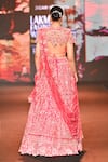 Shop_Jigar & Nikita_Pink Silk, Net, Velvet Sequins, Swans Of Siam Embroidered Bridal Lehenga Set _at_Aza_Fashions