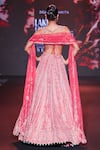 Shop_Jigar & Nikita_Coral Silk, Tissue Zari, Crystals Shimmer Embroidered Bridal Lehenga Set _at_Aza_Fashions